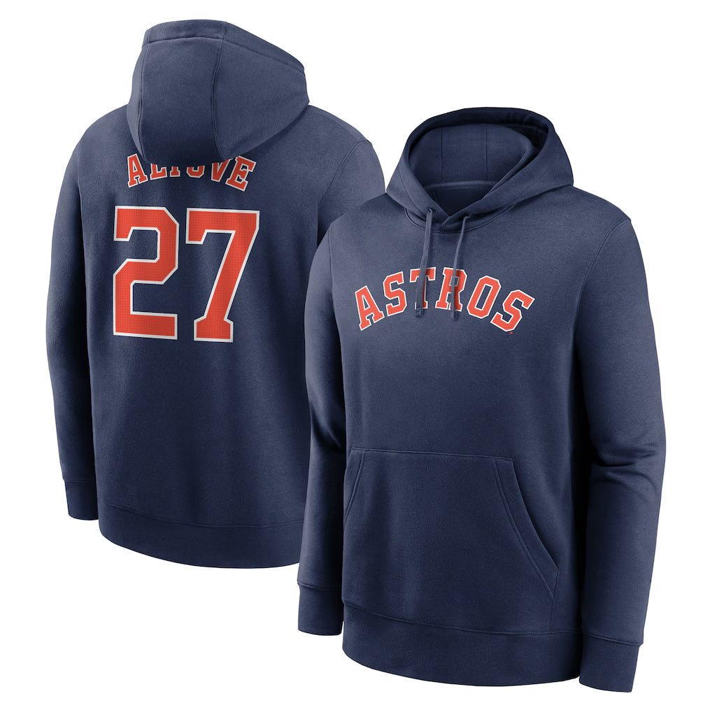 tocy H.Astros #27 Jose Altuve Player Navy Club Fleece Pullover Hoodie Stitched Jerseys