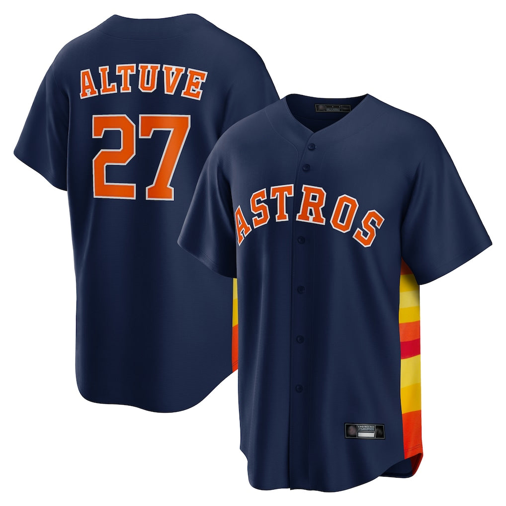 tocy H.Astros #27 Jose Altuve Player Navy Home Game Stitched Jerseys