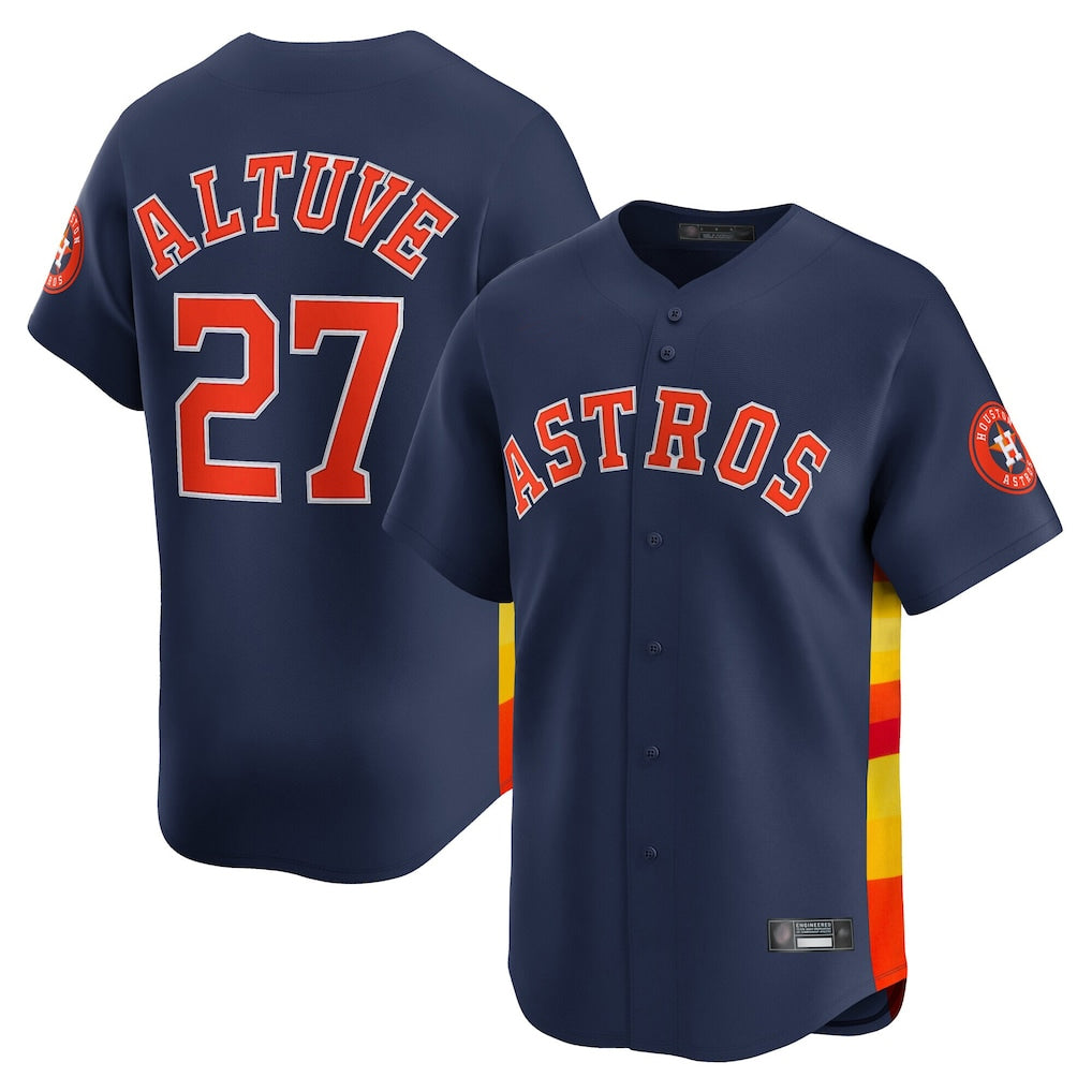 tocy H.Astros #27 Jose Altuve Player Navy Home Limited Stitched Jerseys