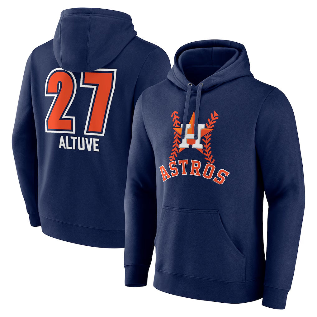 tocy H.Astros #27 Jose Altuve Player Navy Pullover Hoodie Stitched Jerseys
