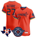 tocy H.Astros #27 Jose Altuve Player Orange City Connect Texas Patch Vapor Premier Limited Elite Home Stitched Jerseys