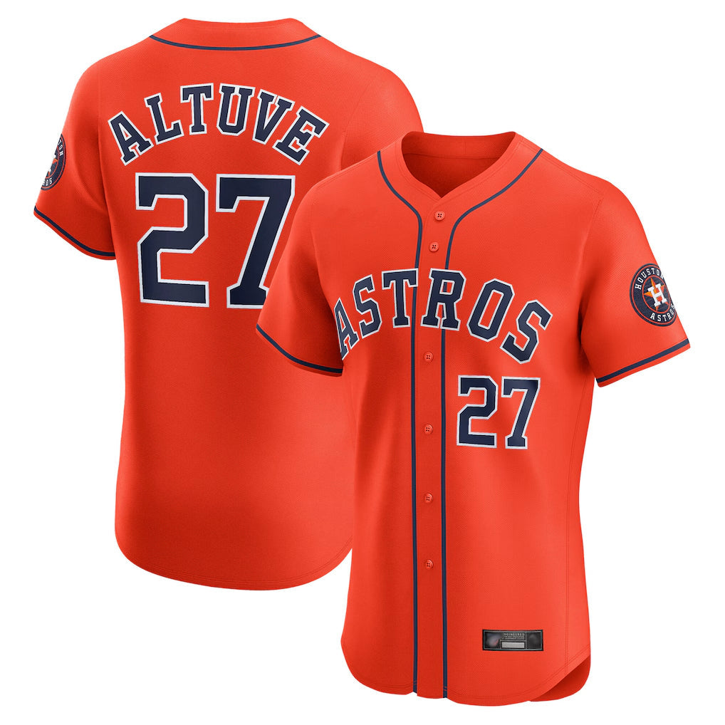tocy H.Astros #27 Jose Altuve Player Orange Home Limited Elite Stitched Jerseys