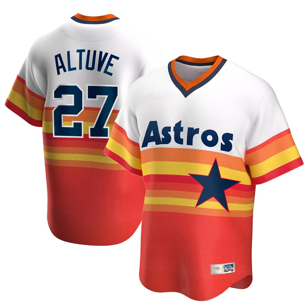 tocy H.Astros #27 Jose Altuve Player Rainbow Cooperstown Collection T-shirt Stitched Jerseys