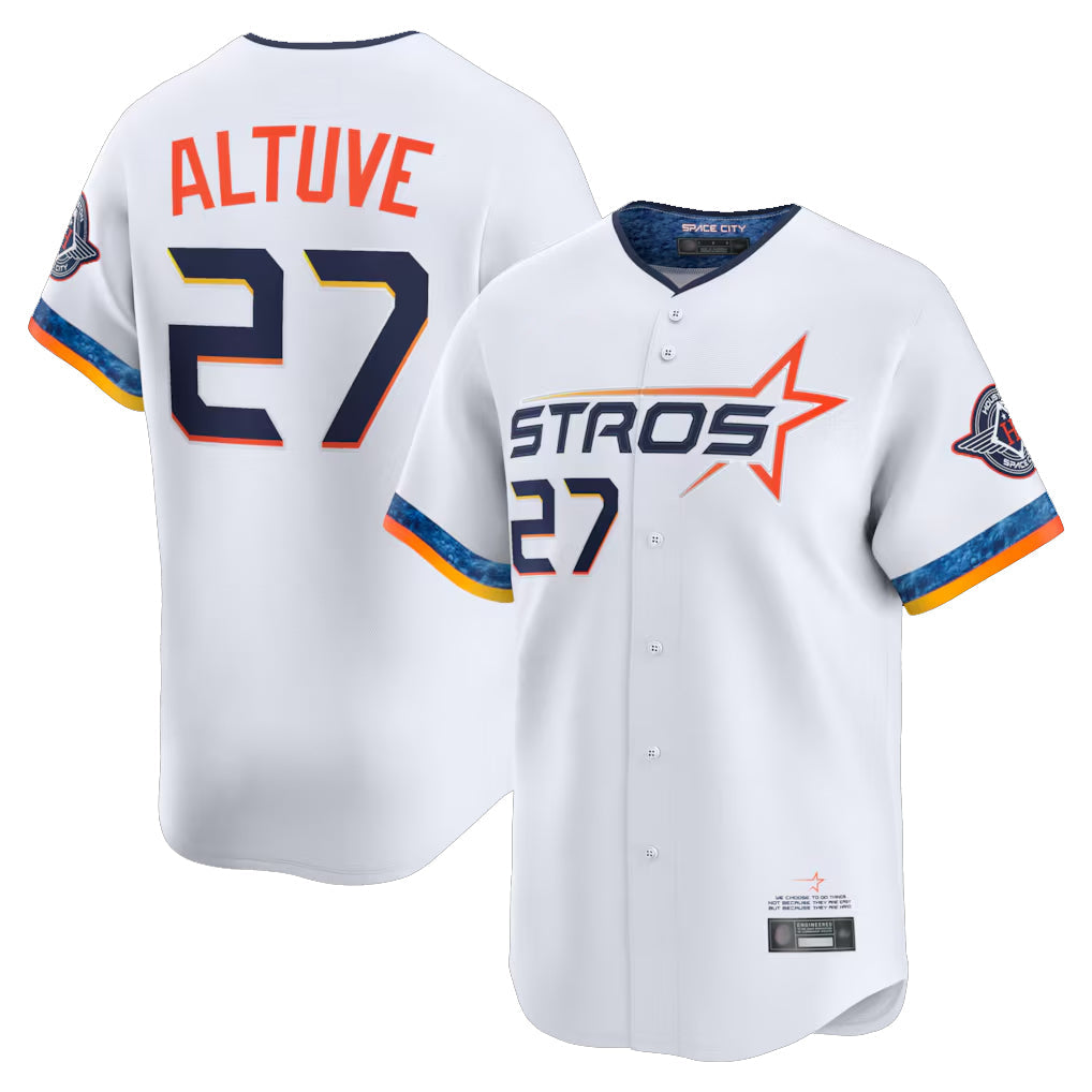 tocy H.Astros #27 Jose Altuve Player White City Connect Limited Home Stitched Jerseys