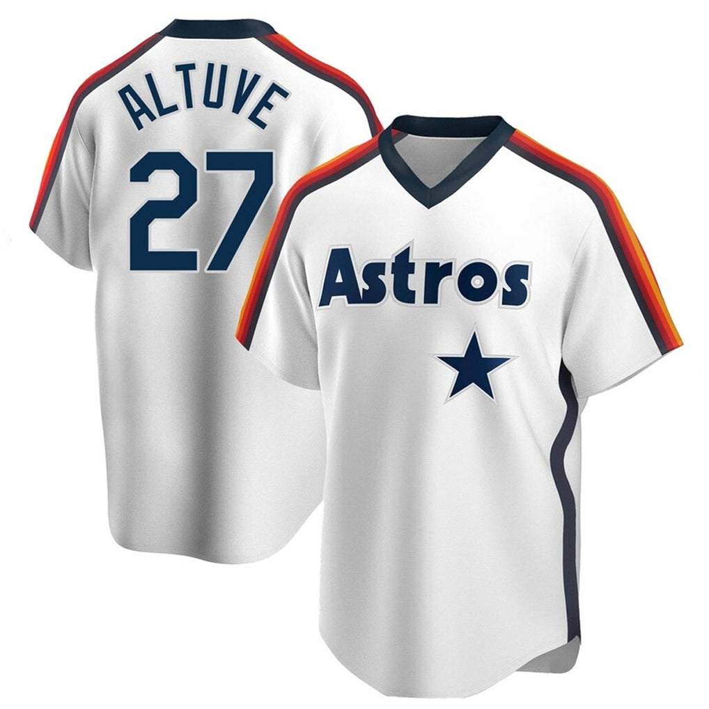 tocy H.Astros #27 Jose Altuve Player White Cooperstown Collection T-shirt Stitched Jerseys