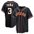 tocy H.Astros #3 Jeremy Pe?a Player Black Fashion Out Home Game Stitched Jerseys