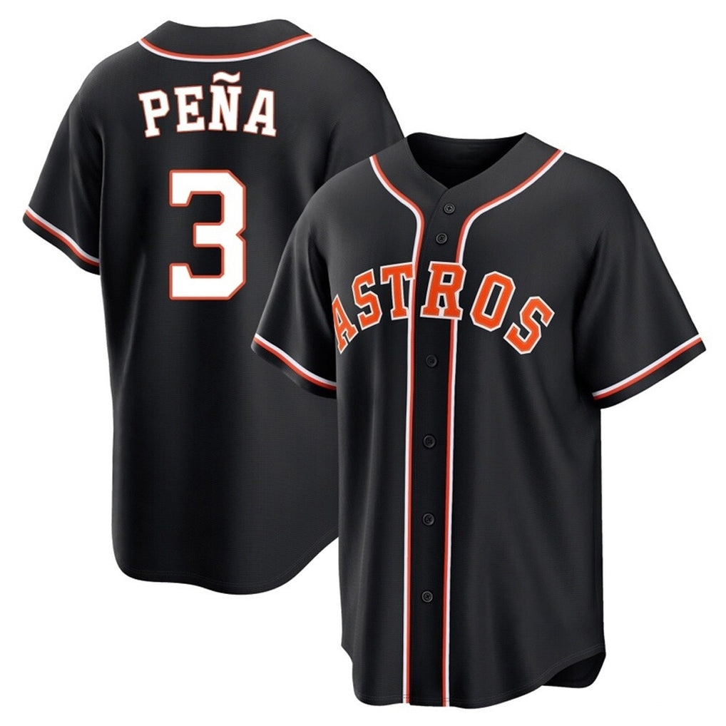 tocy H.Astros #3 Jeremy Pe?a Player Black Fashion Out Home Game Stitched Jerseys