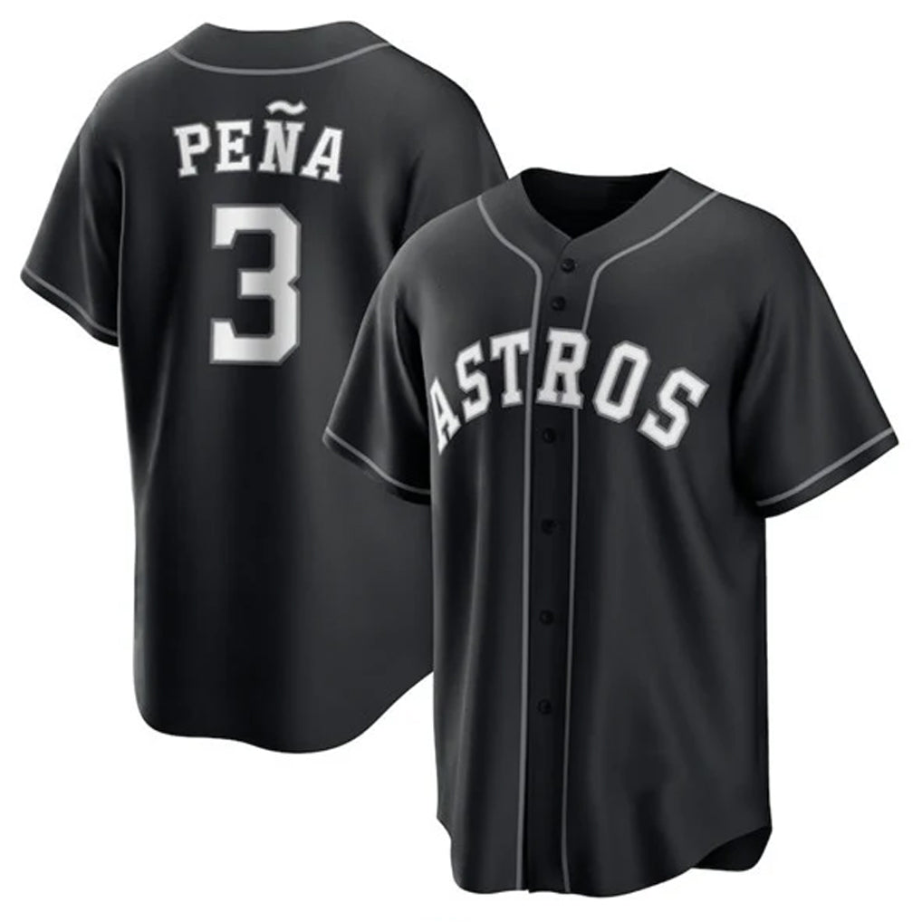 tocy H.Astros #3 Jeremy Pe?a Player Black Home Game Stitched Jerseys