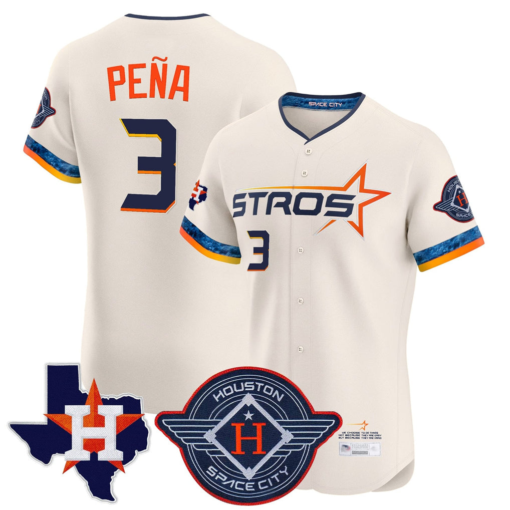 tocy H.Astros #3 Jeremy Pe?a Player Cream City Connect Texas Patch Vapor Premier Limited Elite Home Stitched Jerseys