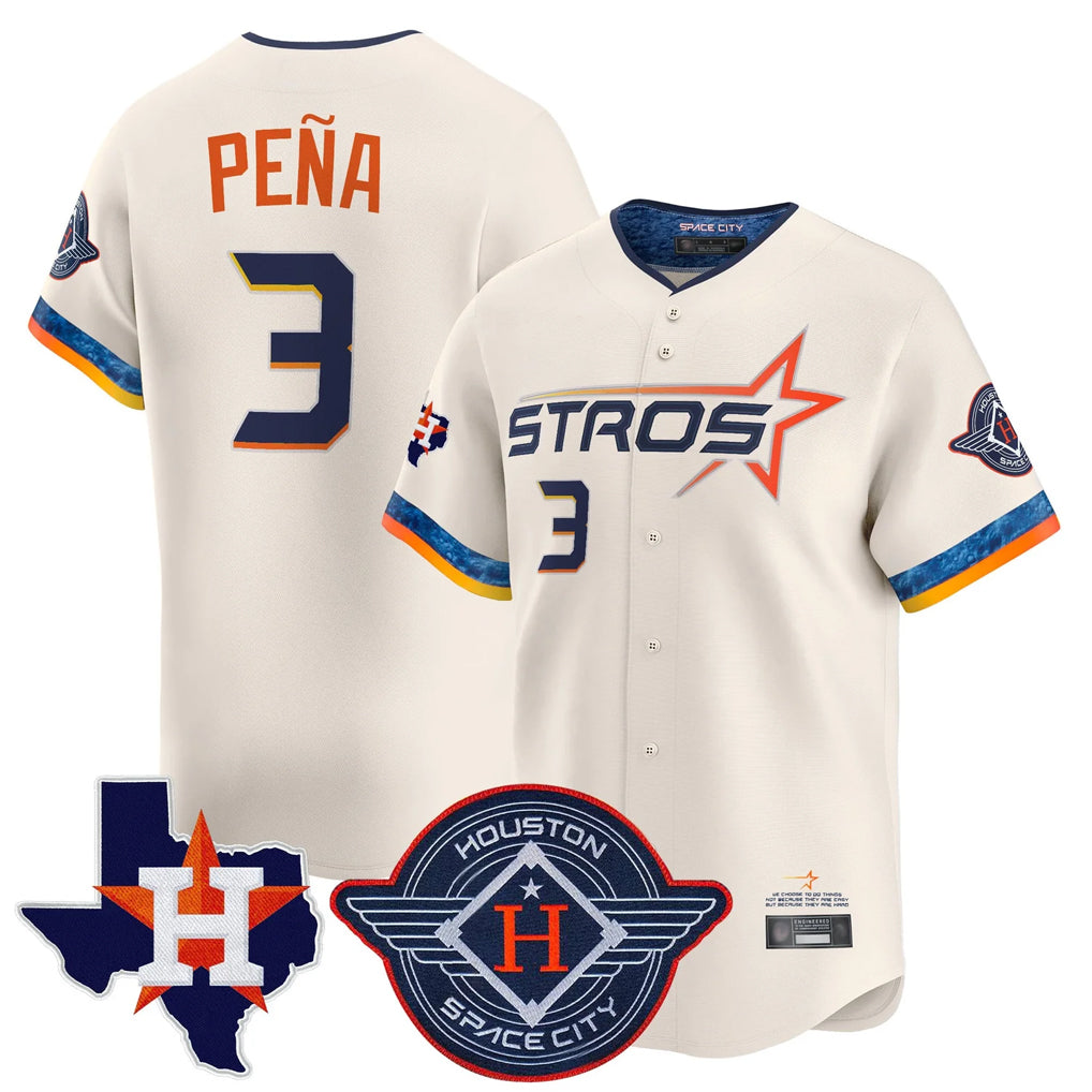 tocy H.Astros #3 Jeremy Pe?a Player Cream City Connect Texas Patch Vapor Premier Limited Home Stitched Jerseys