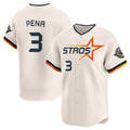 tocy H.Astros #3 Jeremy Pe?a Player Cream Limited Home Stitched Jerseys
