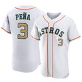 tocy H.Astros #3 Jeremy Pe?a Player Gold Collection Limited Elite Home Stitched Jerseys