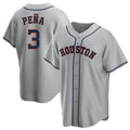 tocy H.Astros #3 Jeremy Pe?a Player Gray Home Game Stitched Jerseys