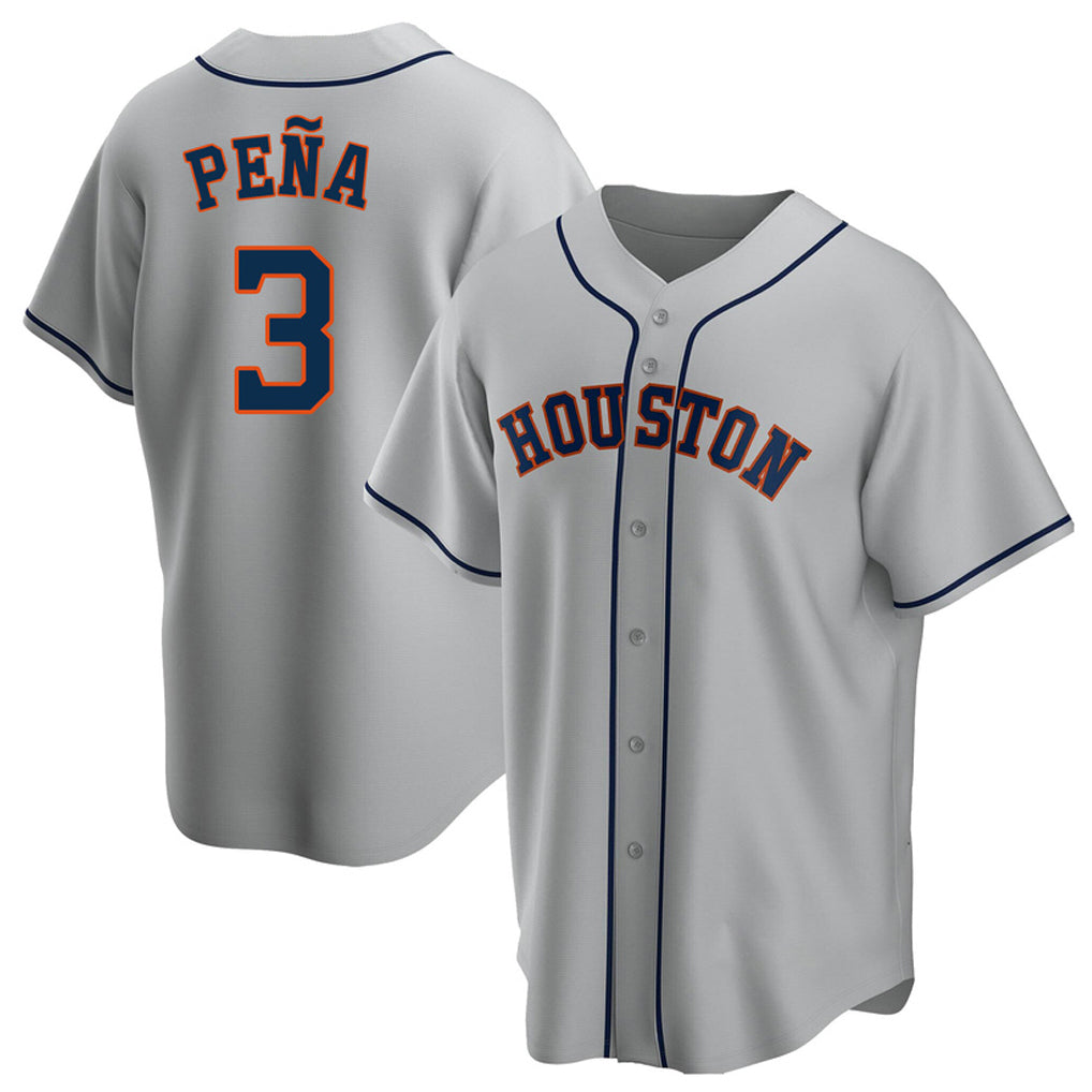 tocy H.Astros #3 Jeremy Pe?a Player Gray Home Game Stitched Jerseys