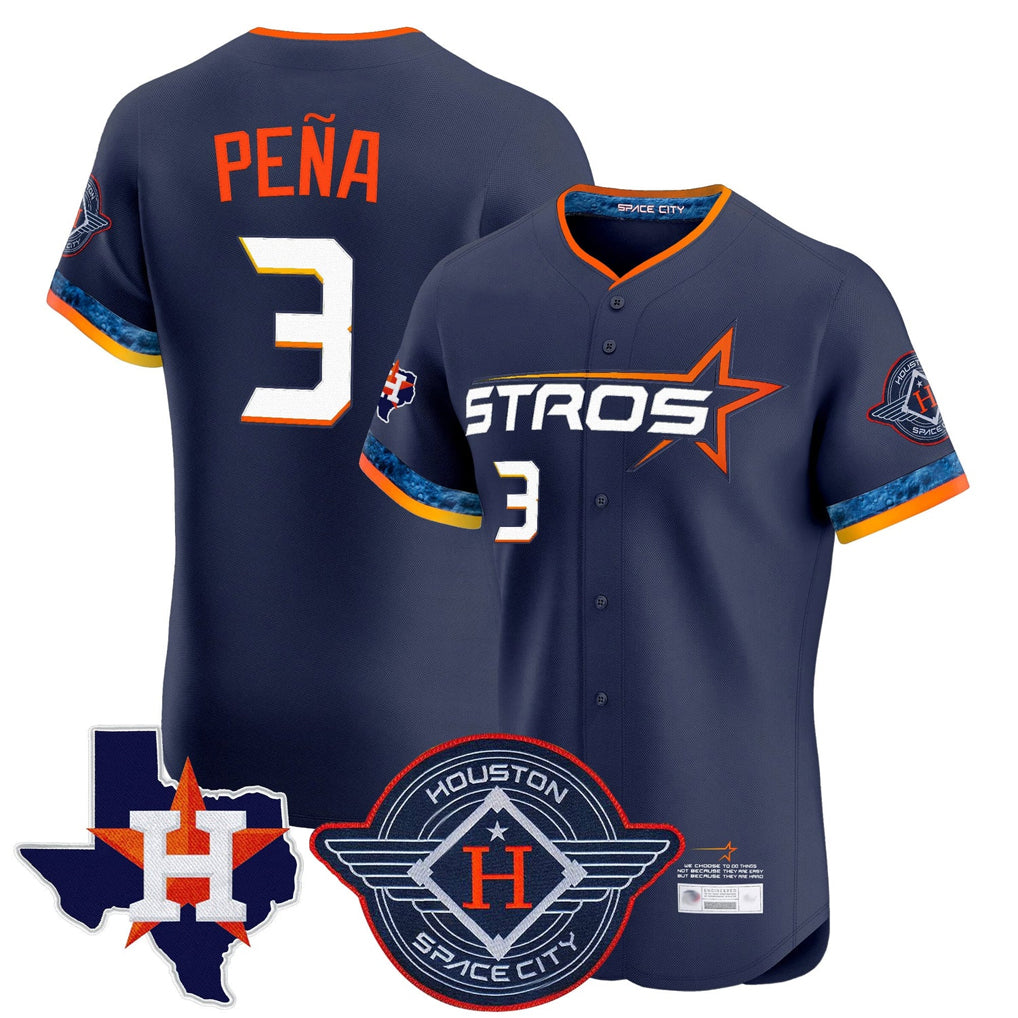 tocy H.Astros #3 Jeremy Pe?a Player Navy City Connect Texas Patch Vapor Premier Limited Elite Home Stitched Jerseys