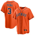 tocy H.Astros #3 Jeremy Pe?a Player Orange Home Game Stitched Jerseys