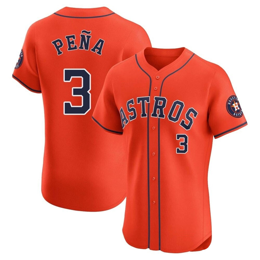 tocy H.Astros #3 Jeremy Pe?a Player Orange Home Limited Elite Stitched Jerseys
