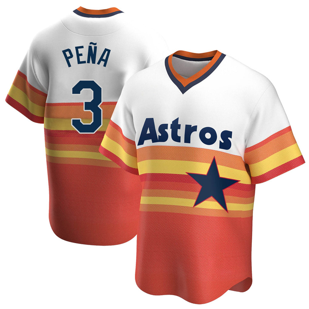 tocy H.Astros #3 Jeremy Pe?a Player Rainbow Cooperstown Collection T-shirt Stitched Jerseys