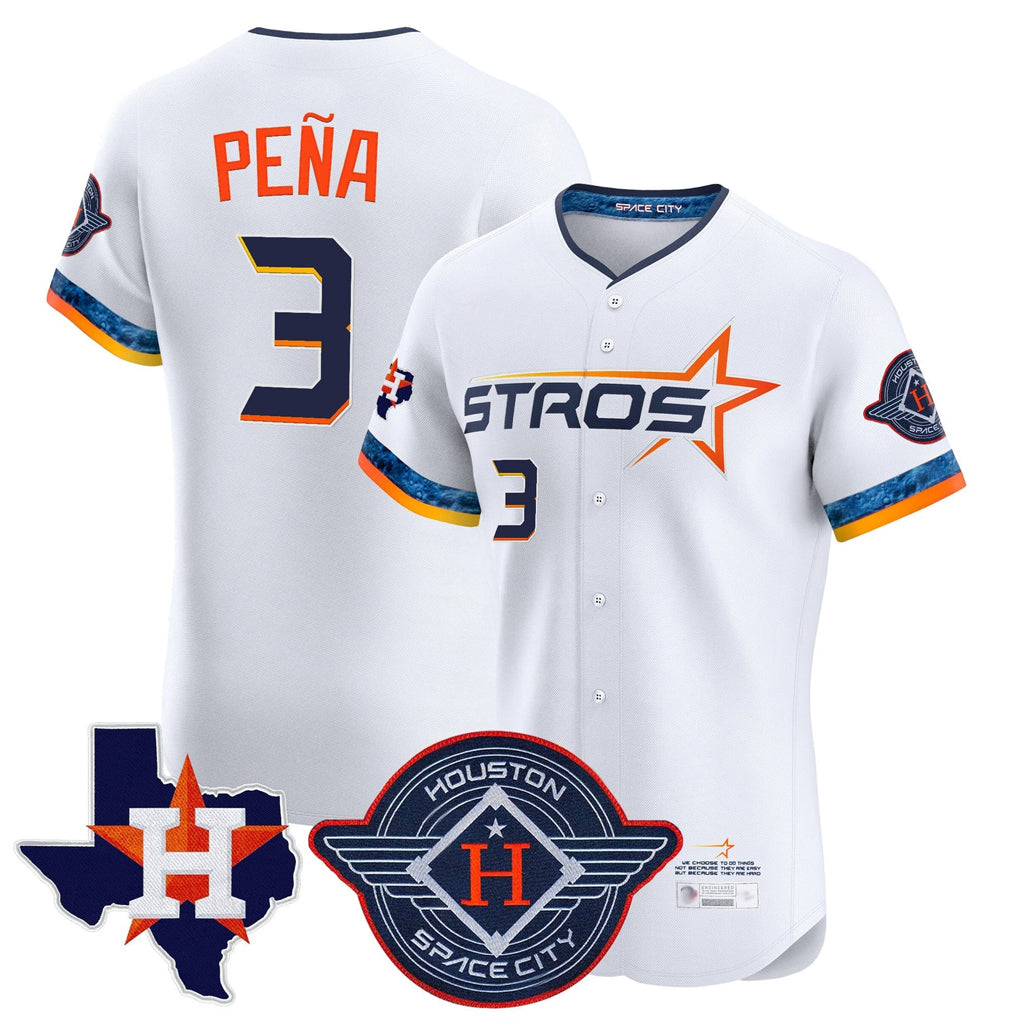 tocy H.Astros #3 Jeremy Pe?a Player White City Connect Texas Patch Vapor Premier Limited Elite Home Stitched Jerseys