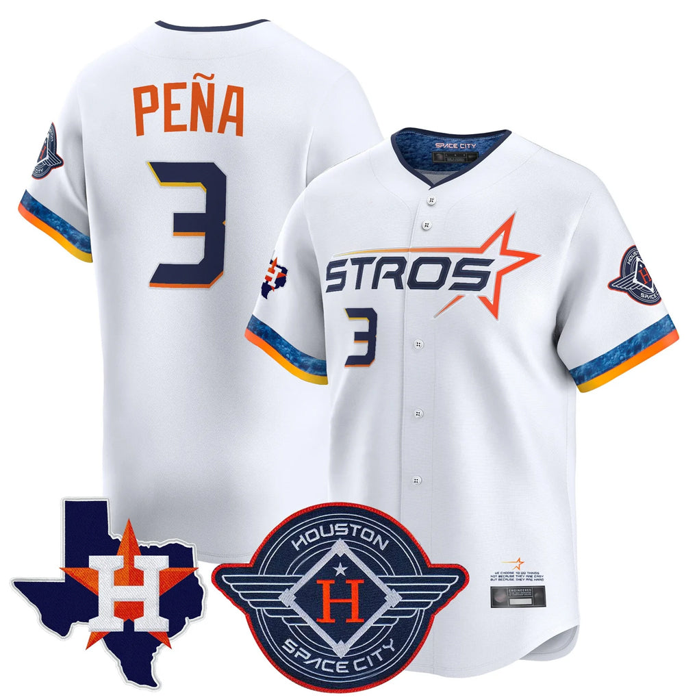 tocy H.Astros #3 Jeremy Pe?a Player White City Connect Texas Patch Vapor Premier Limited Home Stitched Jerseys