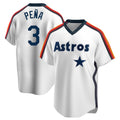 tocy H.Astros #3 Jeremy Pe?a Player White Cooperstown Collection T-shirt Stitched Jerseys