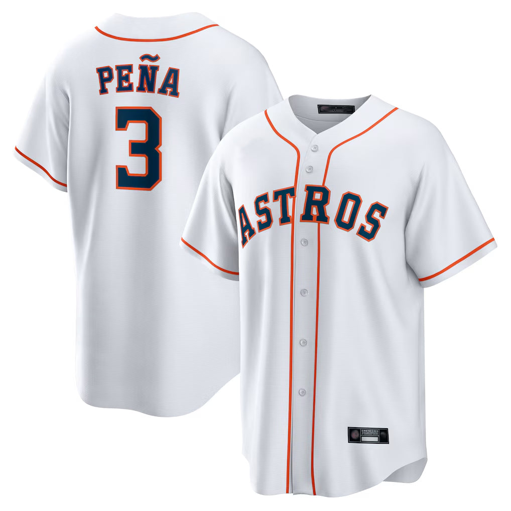 tocy H.Astros #3 Jeremy Pe?a Player White Home Game Stitched Jerseys