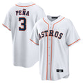 tocy H.Astros #3 Jeremy Pe?a Player White Home Game Stitched Jerseys