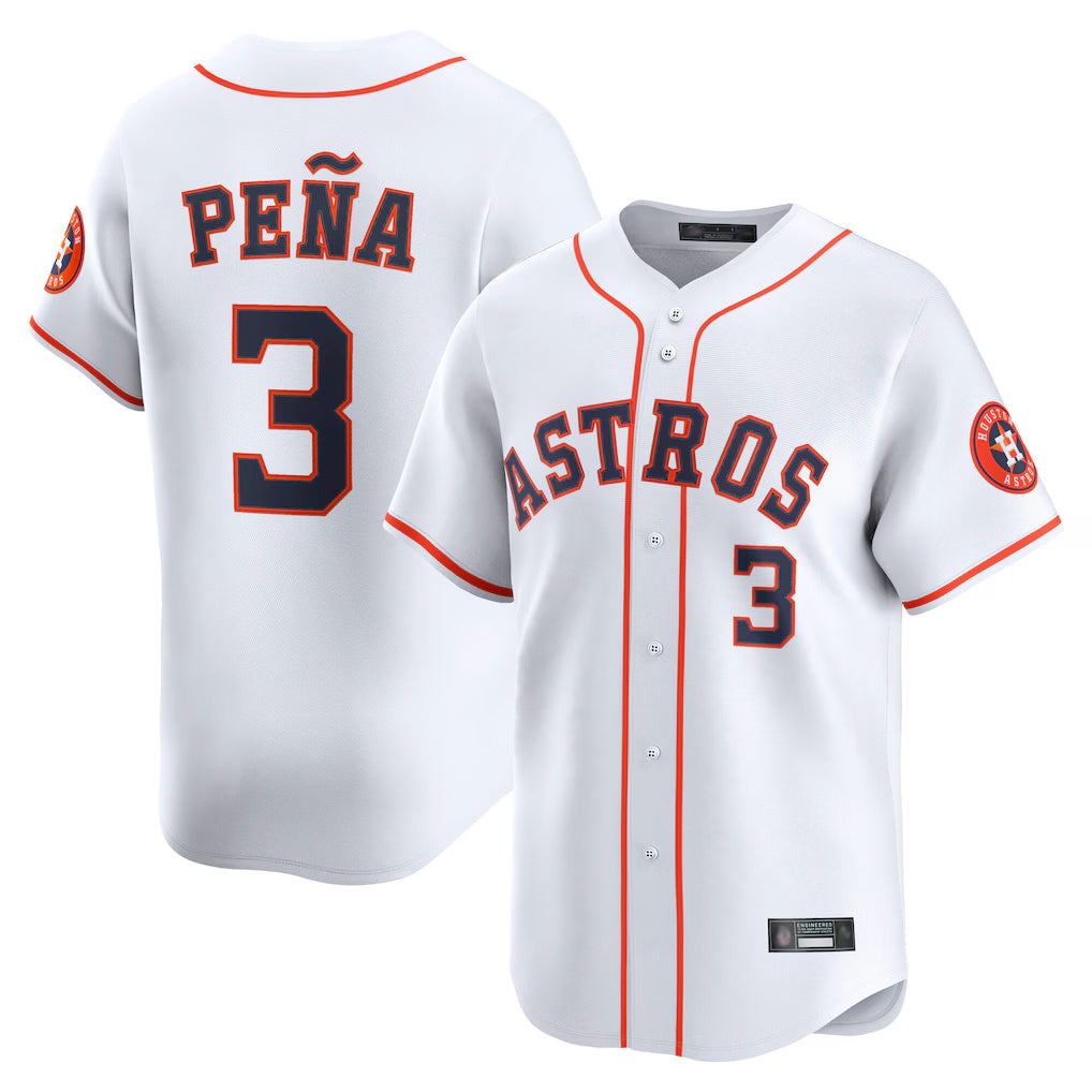 tocy H.Astros #3 Jeremy Pe?a Player White Home Limited Stitched Jerseys