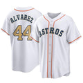 tocy H.Astros #44 Yordan Alvarez Player Gold Collection Game Home Stitched Jerseys