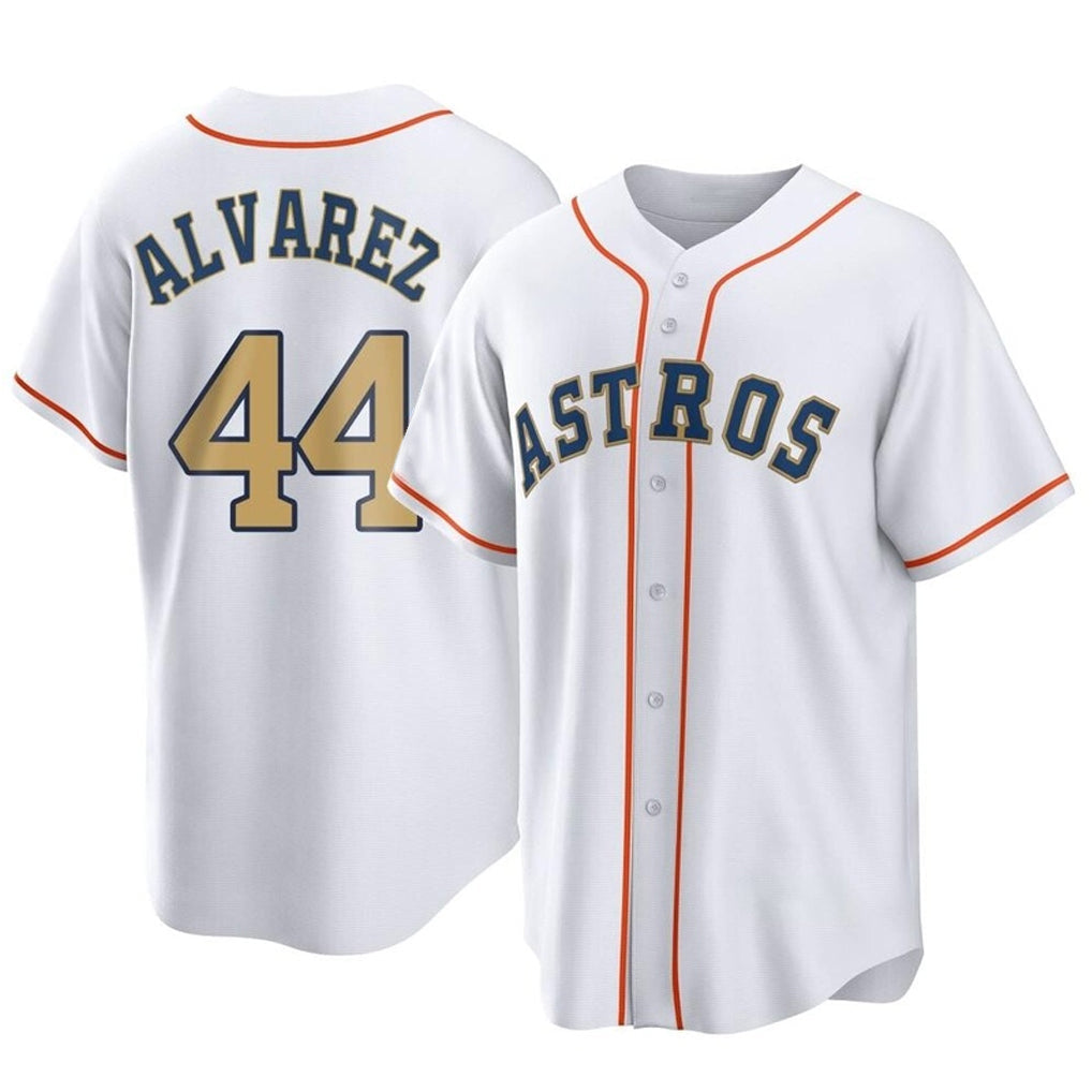 tocy H.Astros #44 Yordan Alvarez Player Gold Collection Game Home Stitched Jerseys