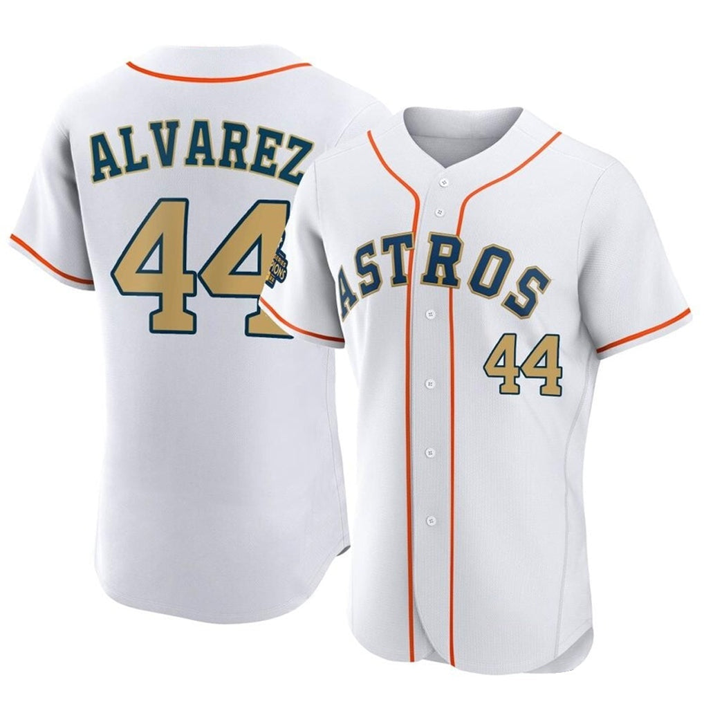 tocy H.Astros #44 Yordan Alvarez Player Gold Collection Limited Elite Home Stitched Jerseys
