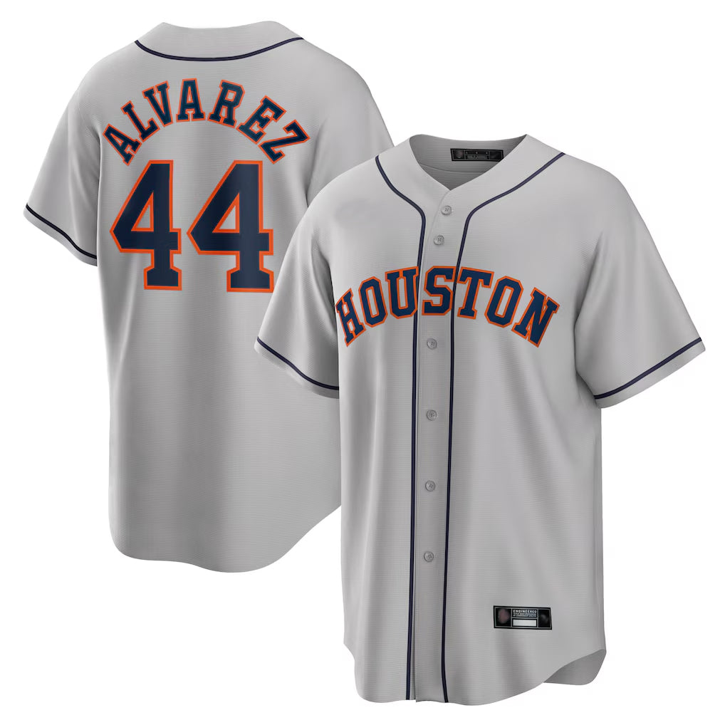 tocy H.Astros #44 Yordan Alvarez Player Gray Home Game Stitched Jerseys