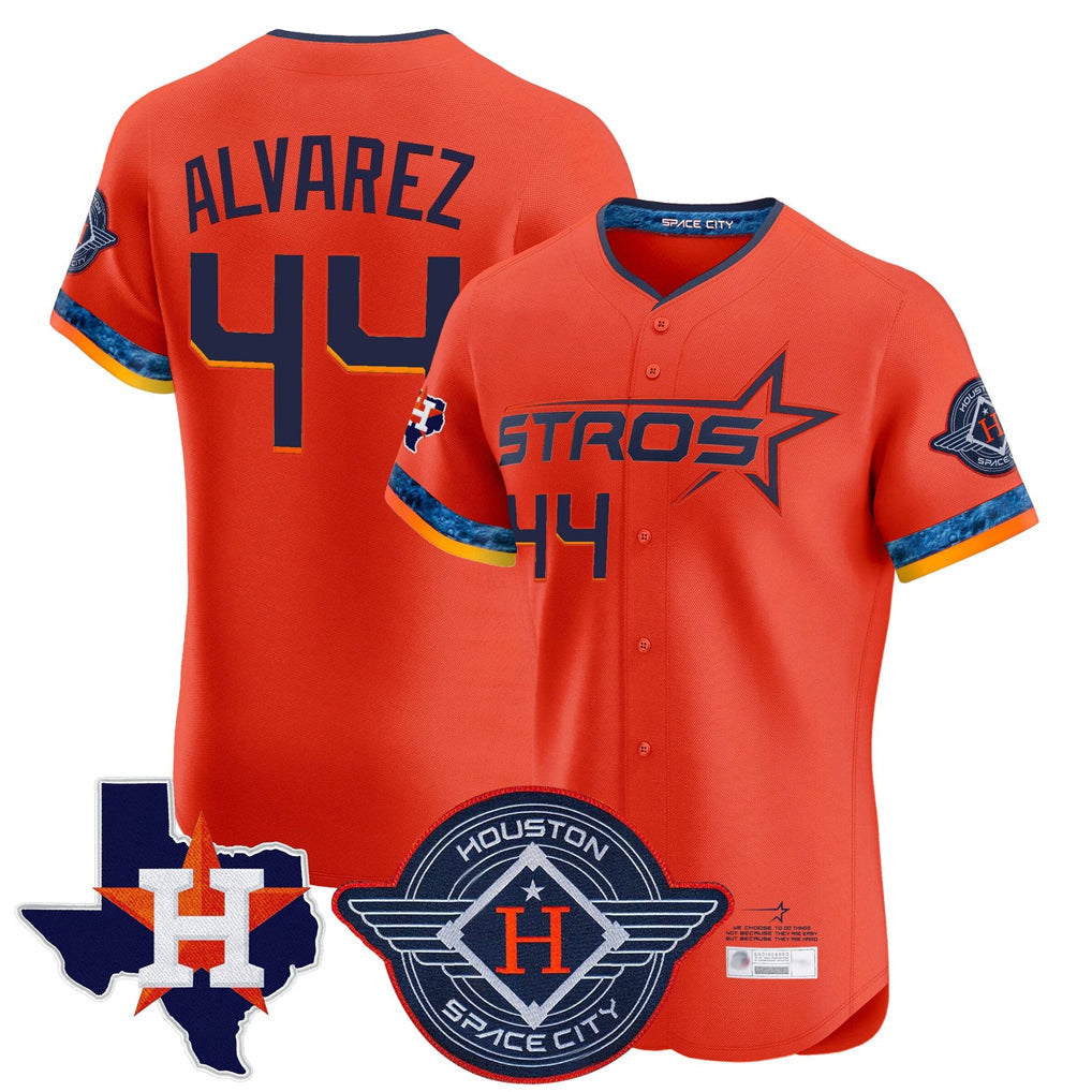 tocy H.Astros #44 Yordan Alvarez Player Orange City Connect Texas Patch Vapor Premier Limited Elite Home Stitched Jerseys