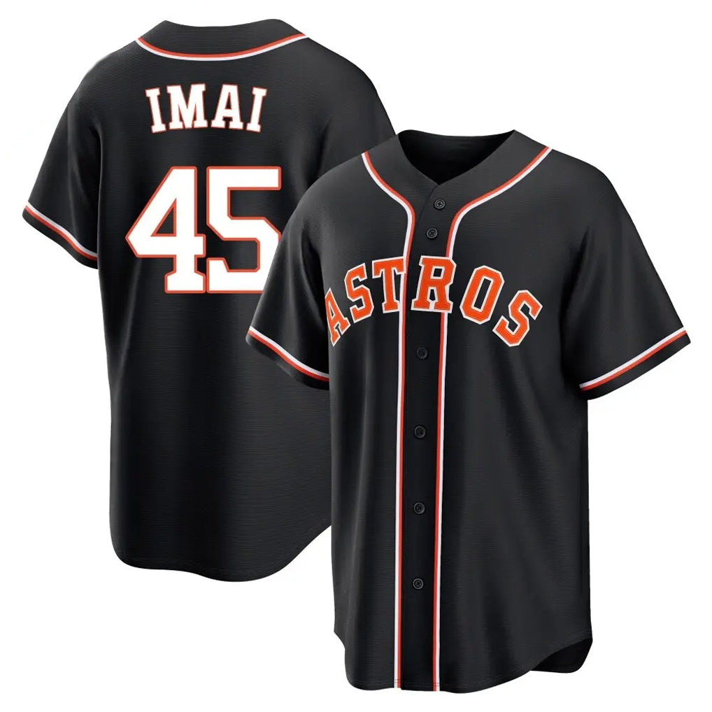 tocy H.Astros #45 Tatsuya Imai Player Black Fashion Out Home Game Stitched Jerseys