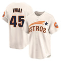 tocy H.Astros #45 Tatsuya Imai Player Cream Throwback Cooperstown Collection Limited Stitched Jerseys