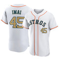tocy H.Astros #45 Tatsuya Imai Player Gold Collection Limited Elite Home Stitched Jerseys