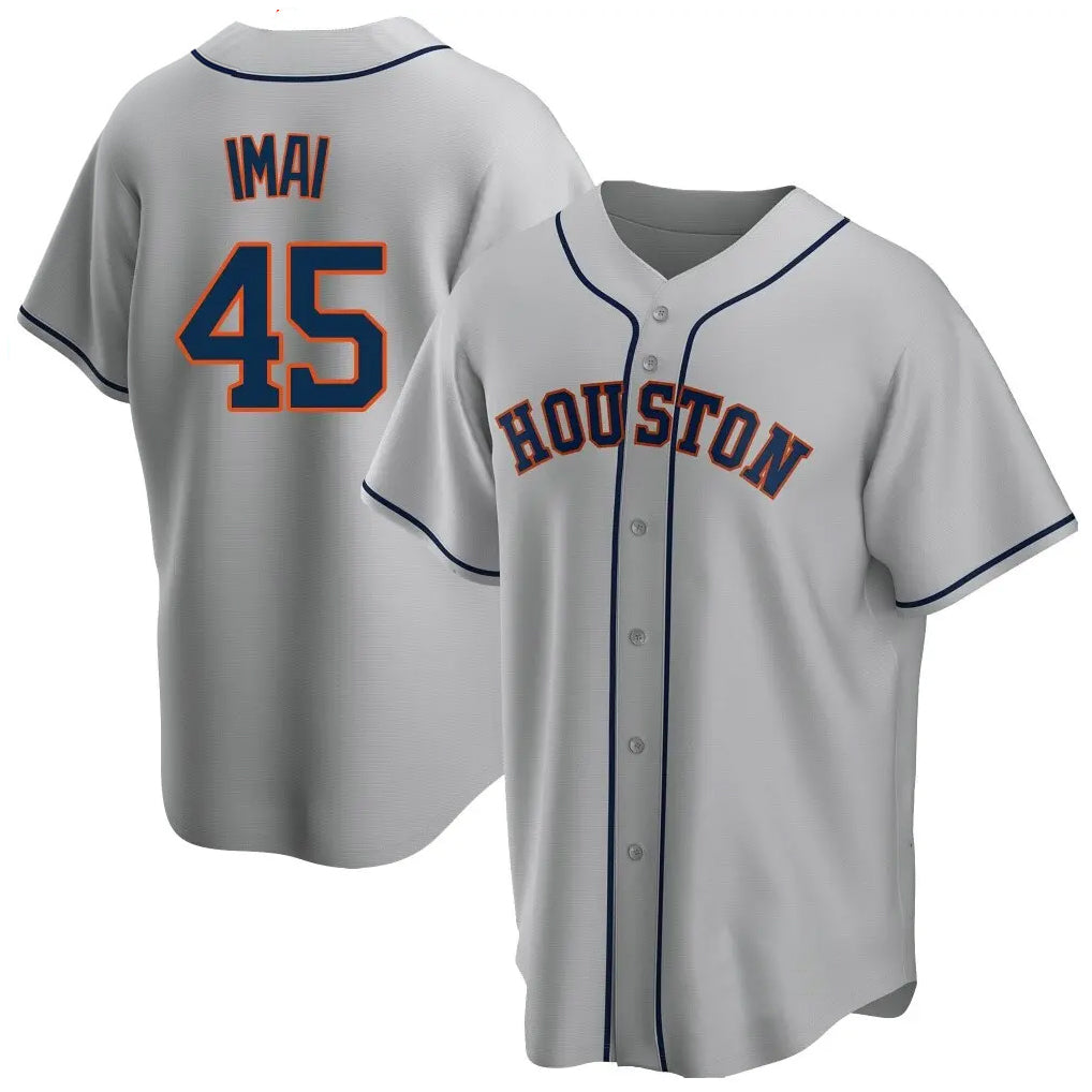 tocy H.Astros #45 Tatsuya Imai Player Gray Home Game Stitched Jerseys
