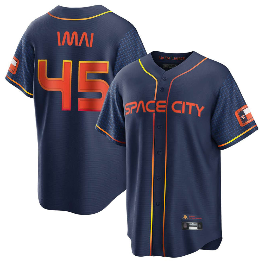tocy H.Astros #45 Tatsuya Imai Player Navy City Connect Home Game Stitched Jerseys