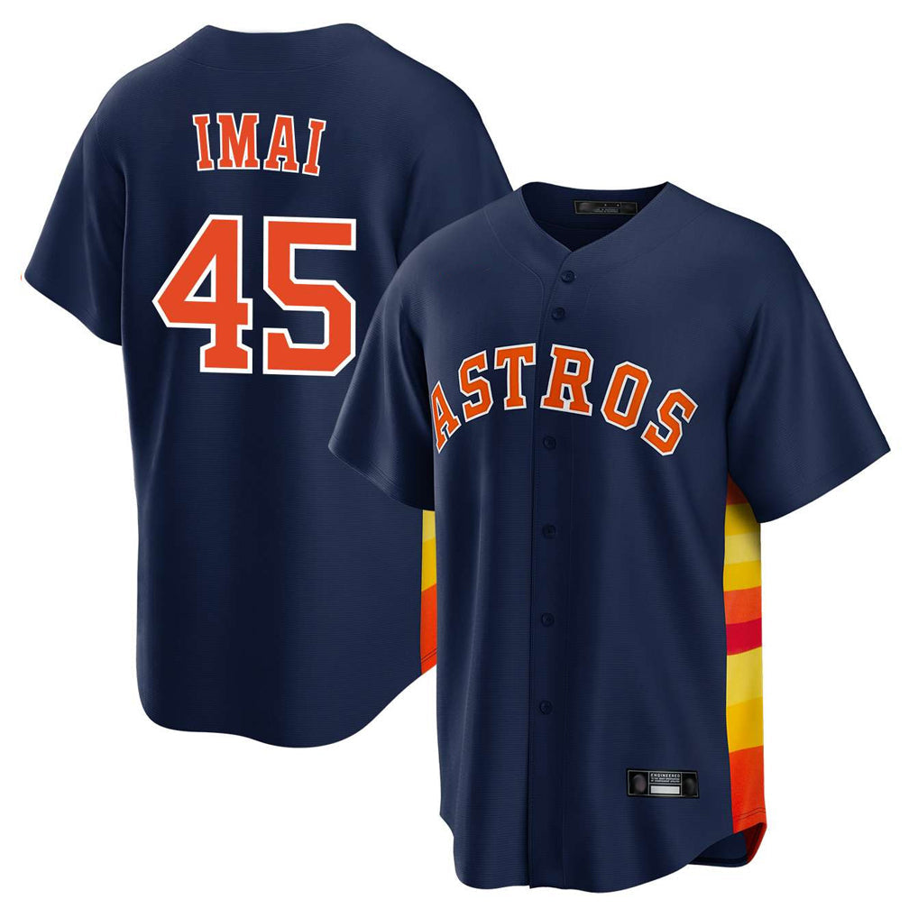 tocy H.Astros #45 Tatsuya Imai Player Navy Home Game Stitched Jerseys