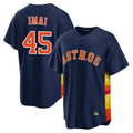 tocy H.Astros #45 Tatsuya Imai Player Navy Home Game Stitched Jerseys