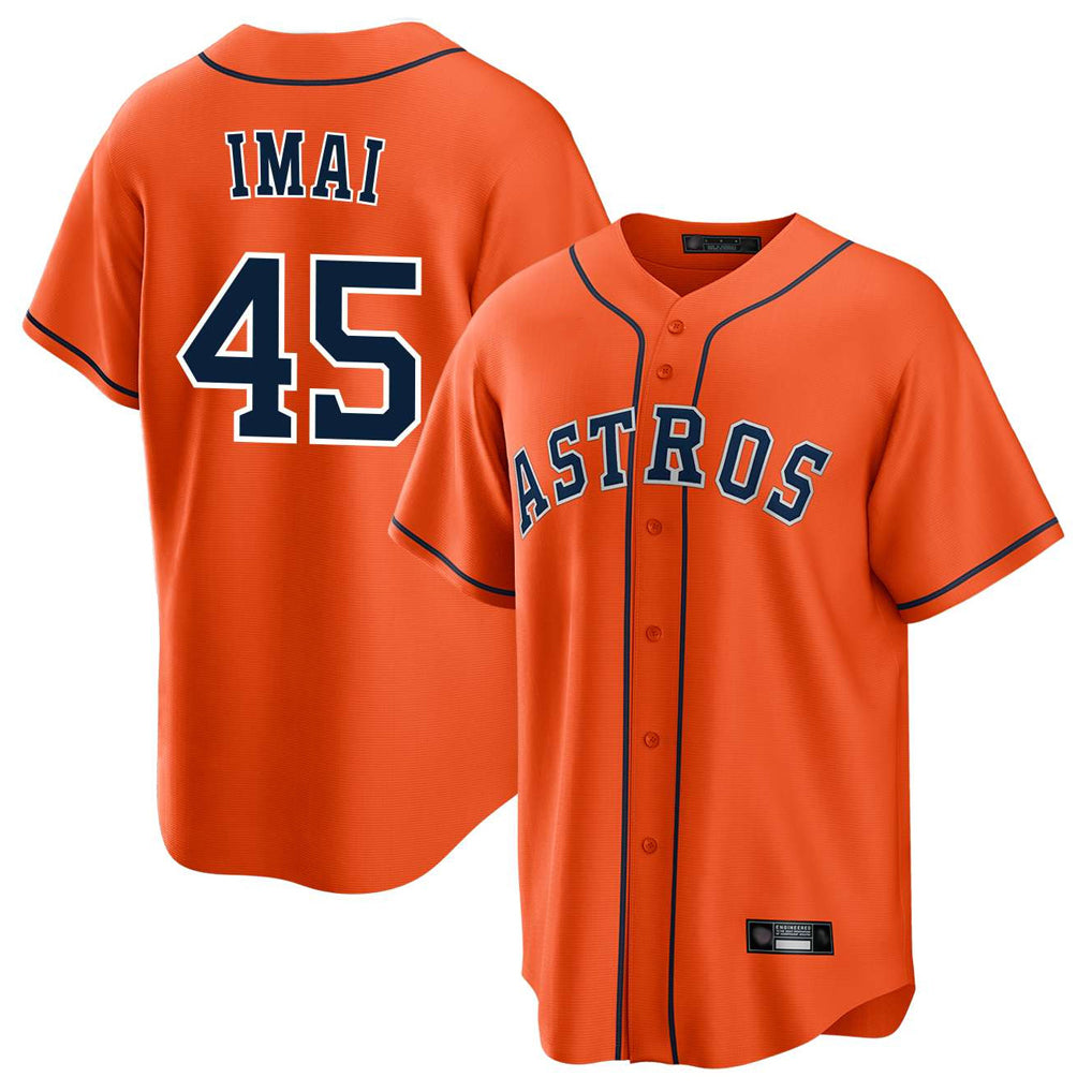 tocy H.Astros #45 Tatsuya Imai Player Orange Home Game Stitched Jerseys