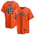 tocy H.Astros #45 Tatsuya Imai Player Orange Home Game Stitched Jerseys