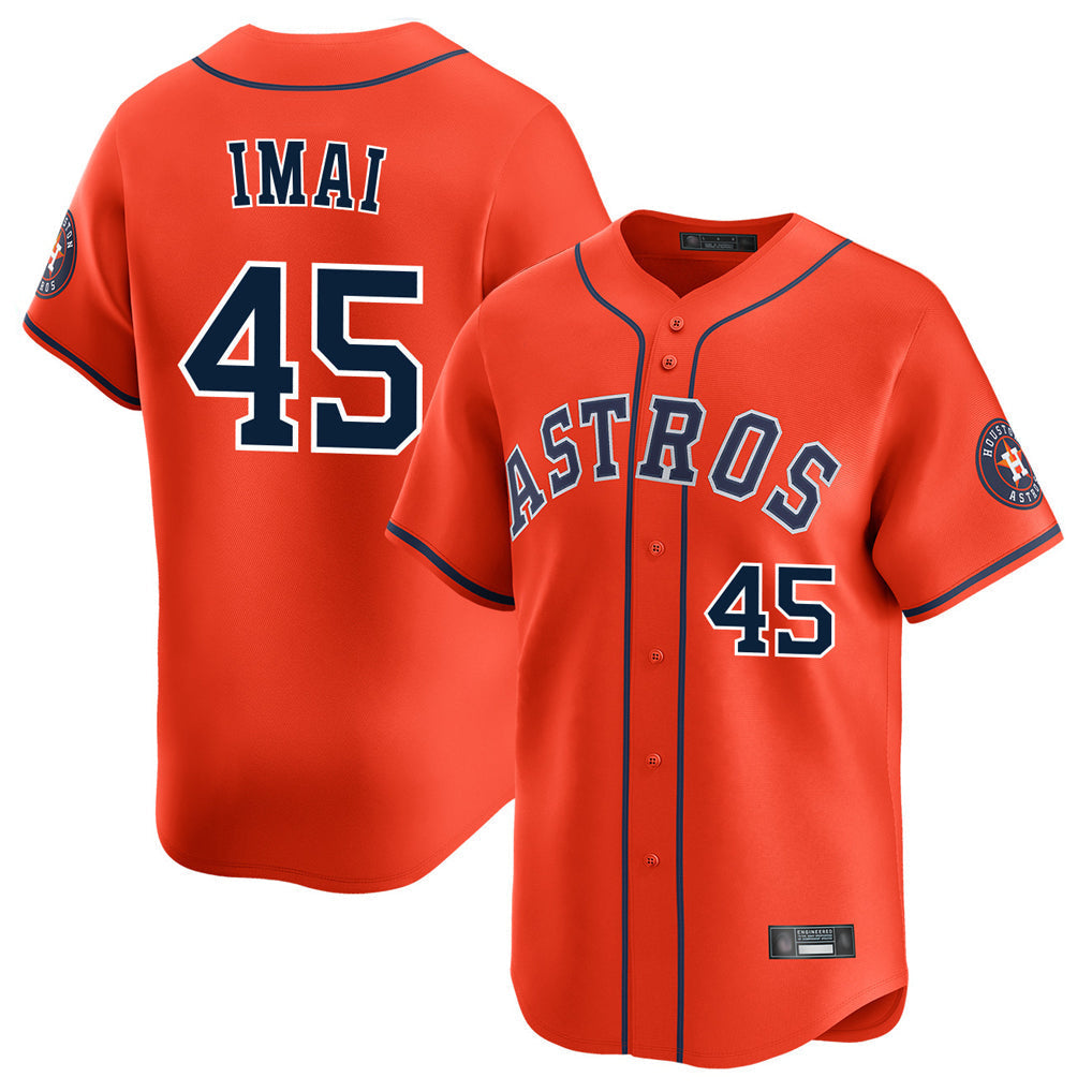 tocy H.Astros #45 Tatsuya Imai Player Orange Home Limited Stitched Jerseys