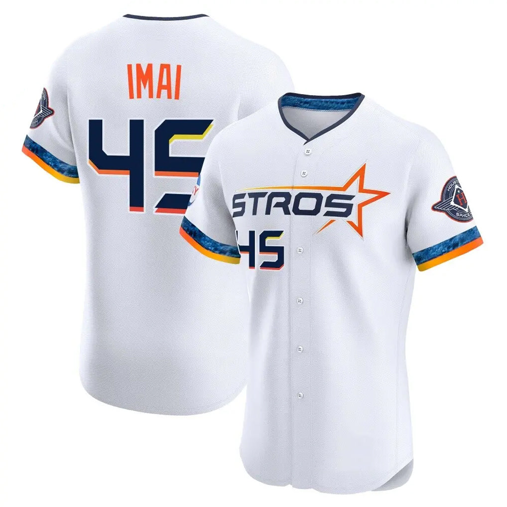 tocy H.Astros #45 Tatsuya Imai Player White City Connect Limited Elite Home Stitched Jerseys