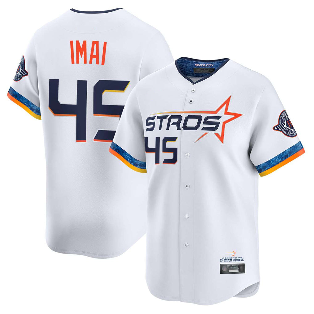 tocy H.Astros #45 Tatsuya Imai Player White City Connect Limited Home Stitched Jerseys