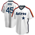 tocy H.Astros #45 Tatsuya Imai Player White Cooperstown Collection T-shirt Stitched Jerseys