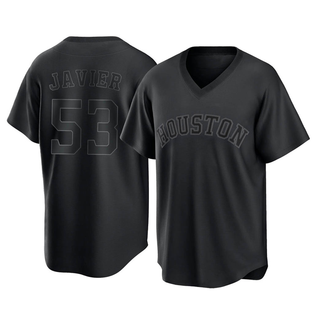 tocy H.Astros #53 Cristian Javier Player Black Fashion T-shirt Home Game Stitched Jerseys