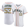 tocy H.Astros #53 Cristian Javier Player Gold Collection Limited Elite Home Stitched Jerseys