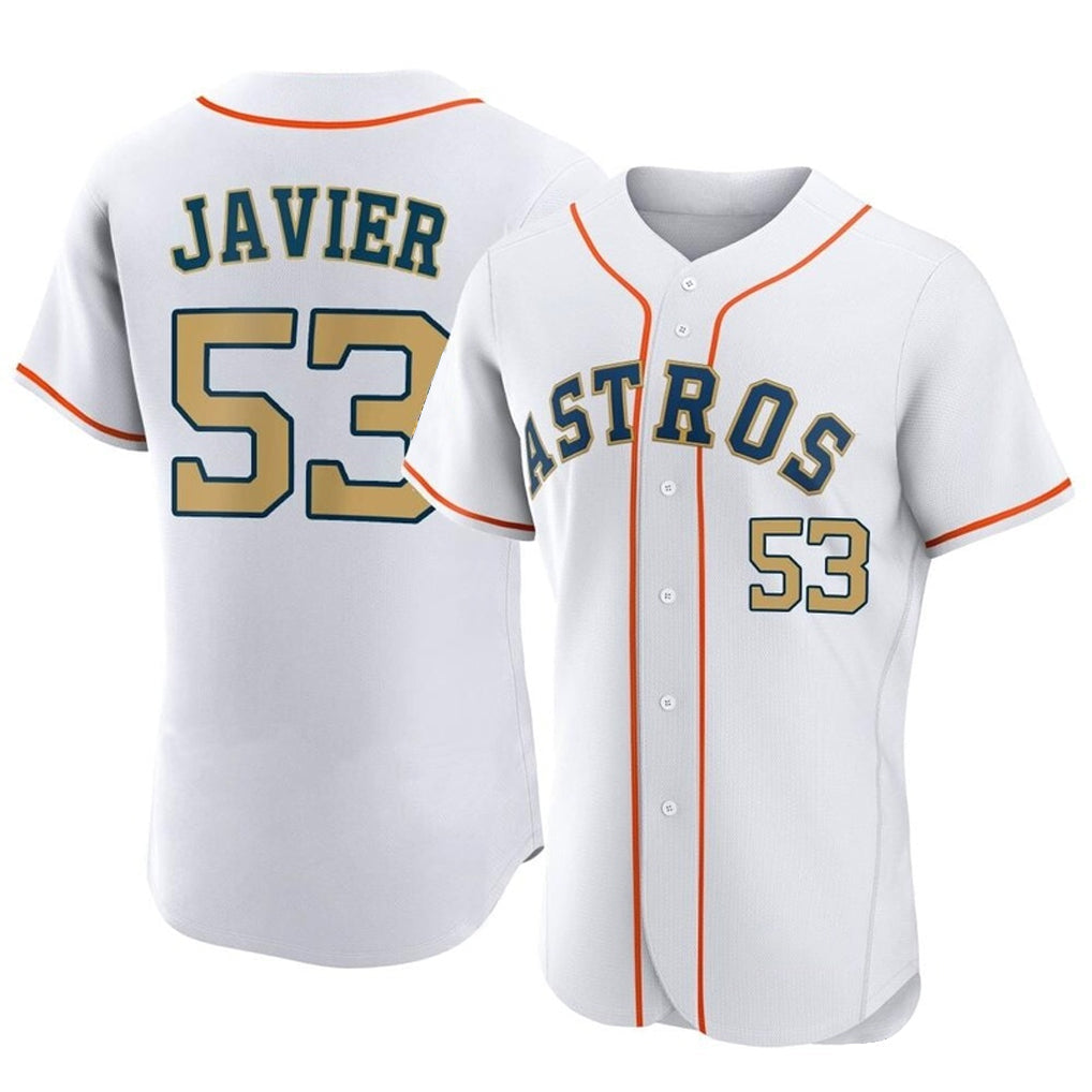tocy H.Astros #53 Cristian Javier Player Gold Collection Limited Elite Home Stitched Jerseys