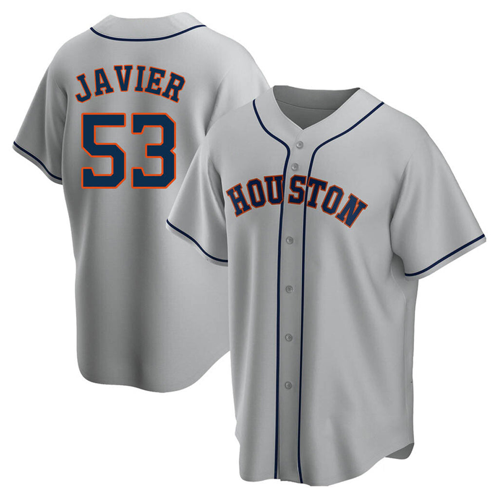 tocy H.Astros #53 Cristian Javier Player Gray Home Game Stitched Jerseys